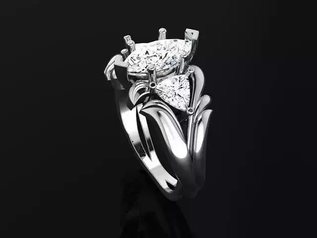 Ring with marquise and trillion stone4893