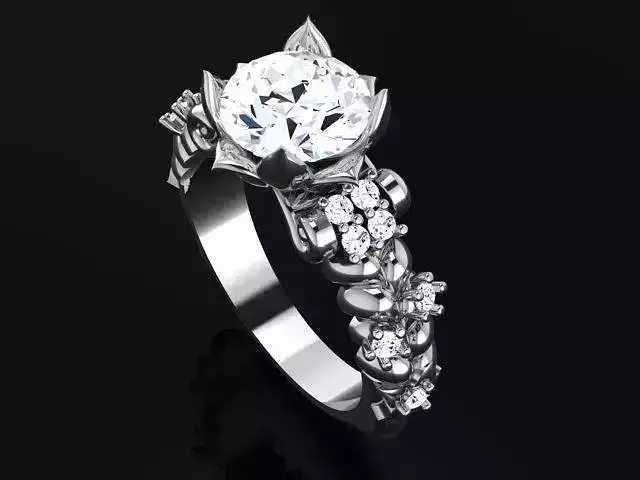 Ring with round stone 4892