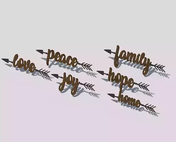 word art Low-poly 3D model