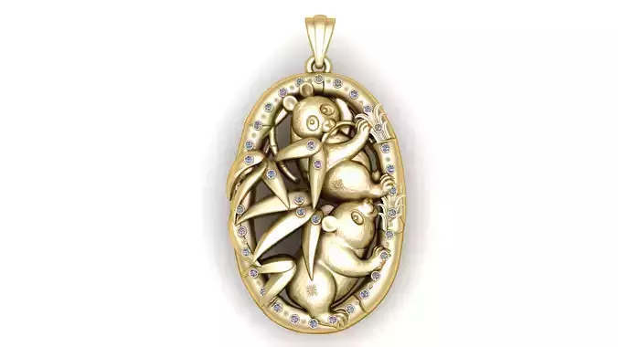BABY PANDA COIN PENDANT 3D PRINTABLE MODEL