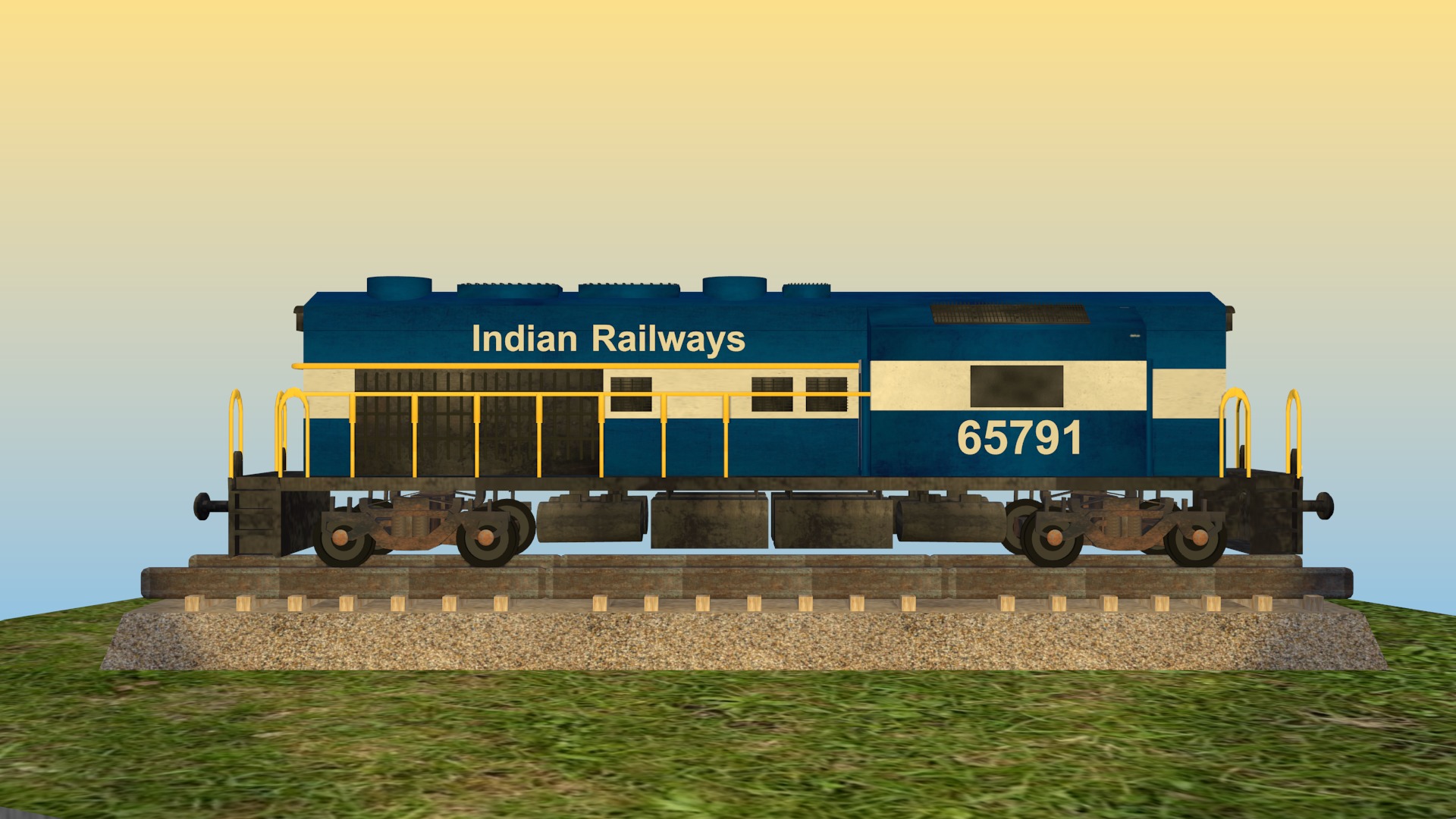 Indian Diesel Locomotive 3D Model 3D model_5