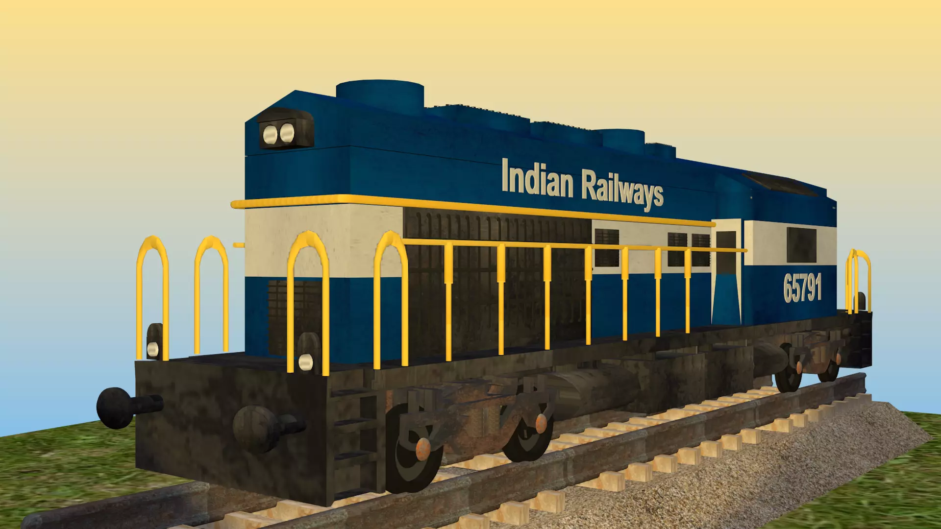 Indian Diesel Locomotive 3D Model 3D model_0