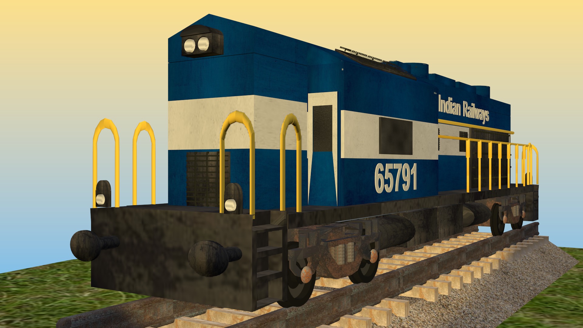 Indian Diesel Locomotive 3D Model 3D model_7