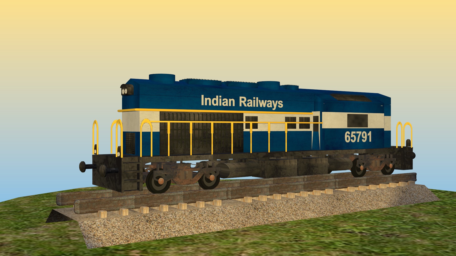 Indian Diesel Locomotive 3D Model 3D model_2