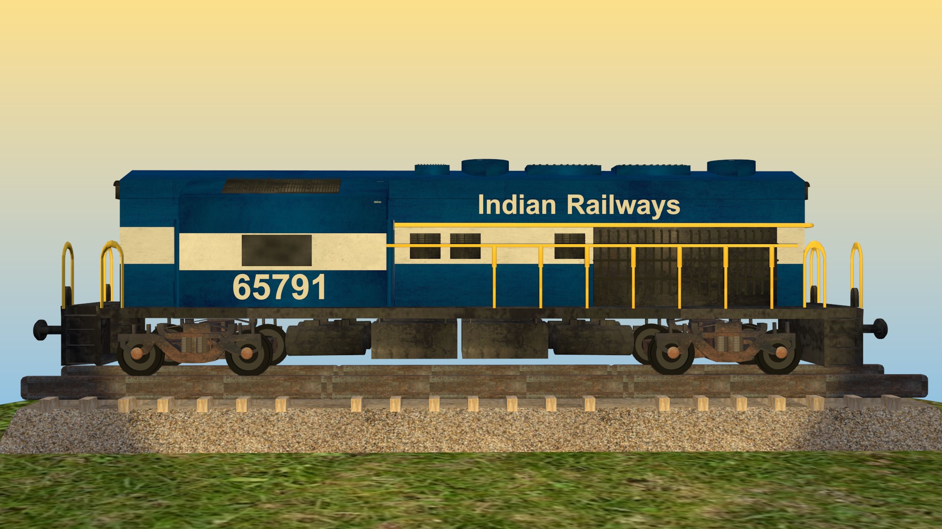 Indian Diesel Locomotive 3D Model 3D model_1