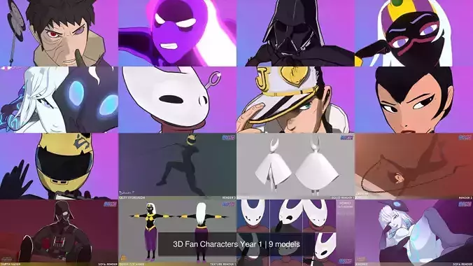 3D Fan Characters Year 1