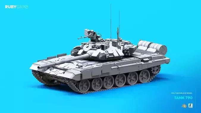 Tank T90 3D model Tank T90 3D model