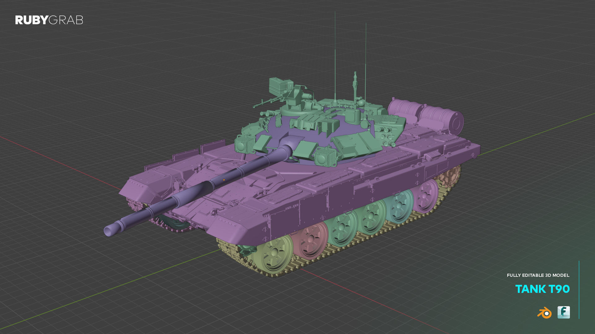 Tank T90 3D model_2