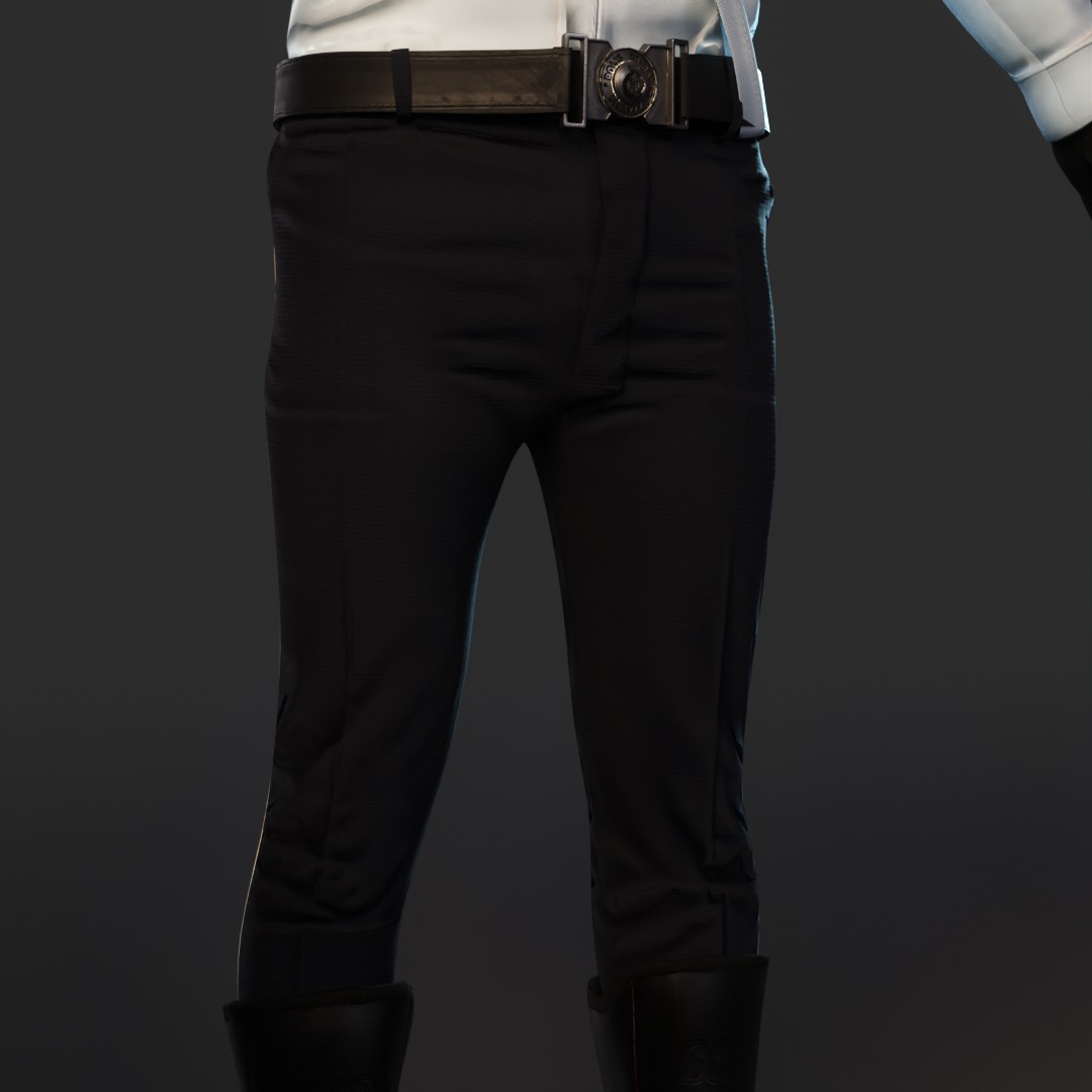 Malaysian Police Uniform  High-Detail Outfit with Accessories Low-poly 3D model_20