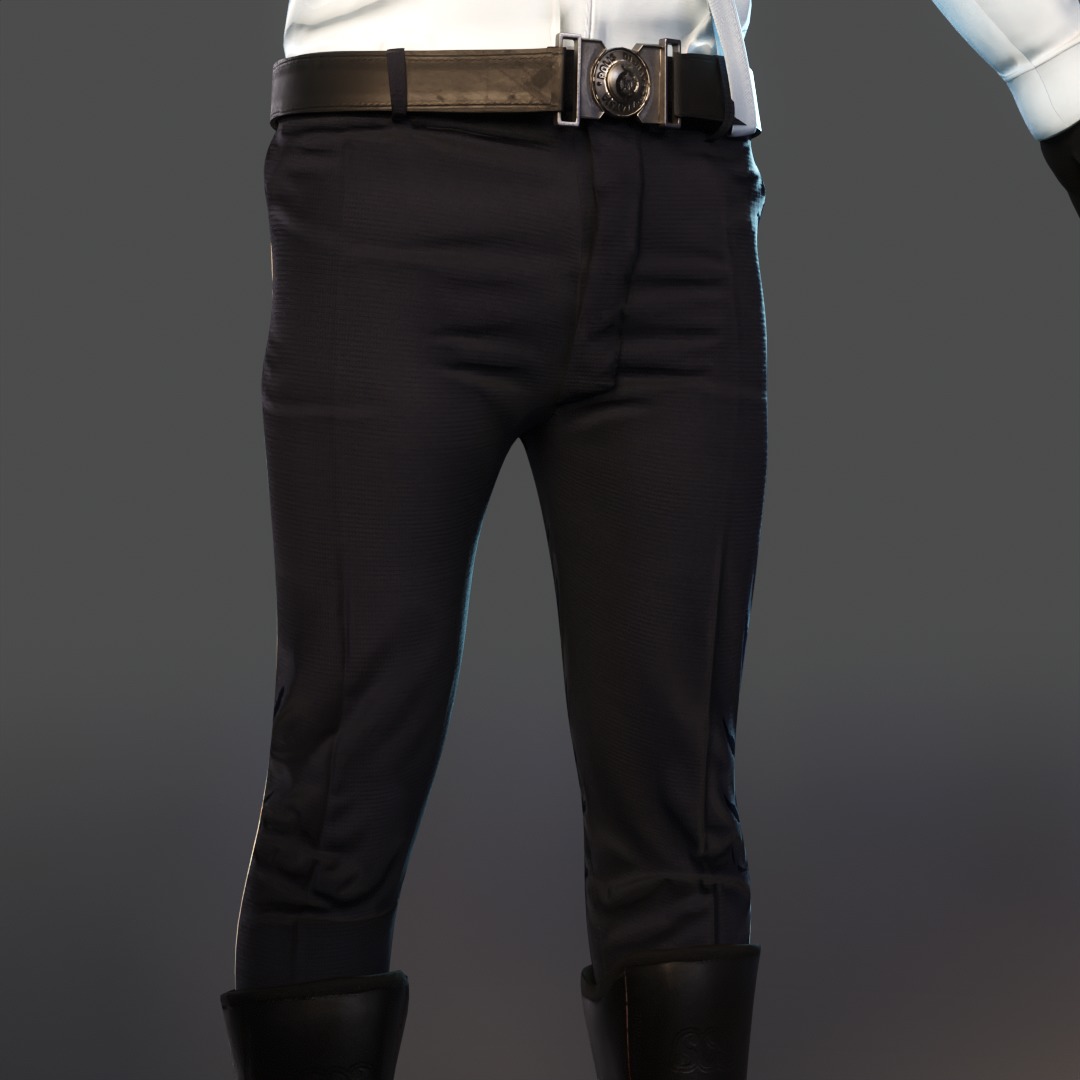 Malaysian Police Uniform  High-Detail Outfit with Accessories Low-poly 3D model_21