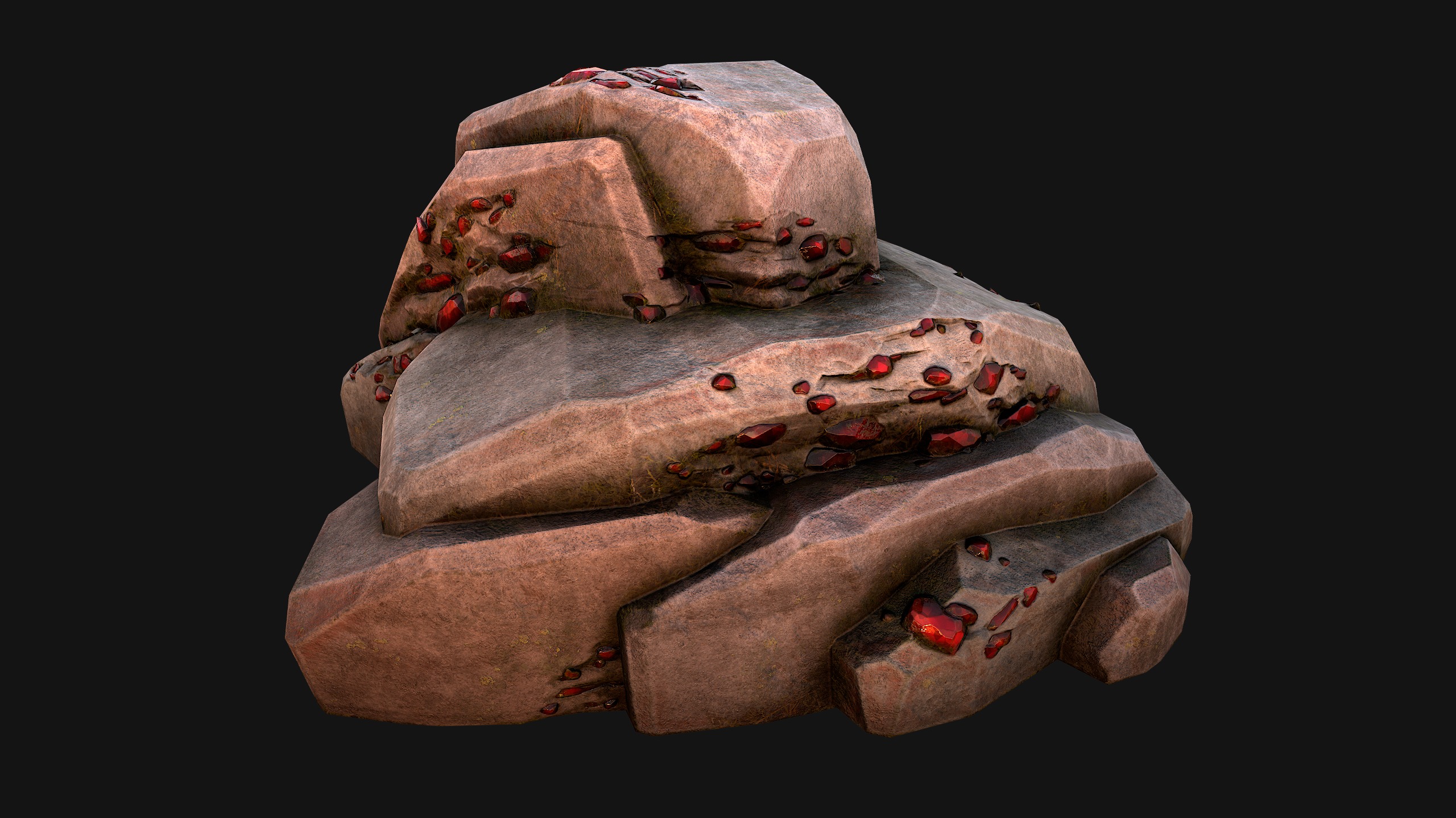 Gems Minerals Gemstone Mine Resource Pack Low-poly 3D model_21