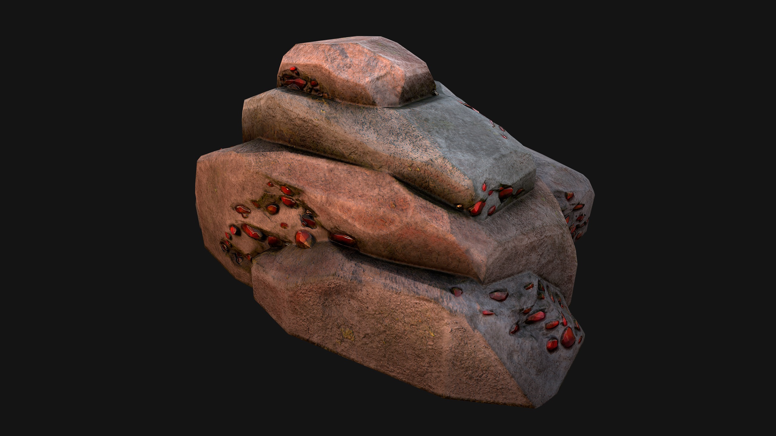 Gems Minerals Gemstone Mine Resource Pack Low-poly 3D model_28