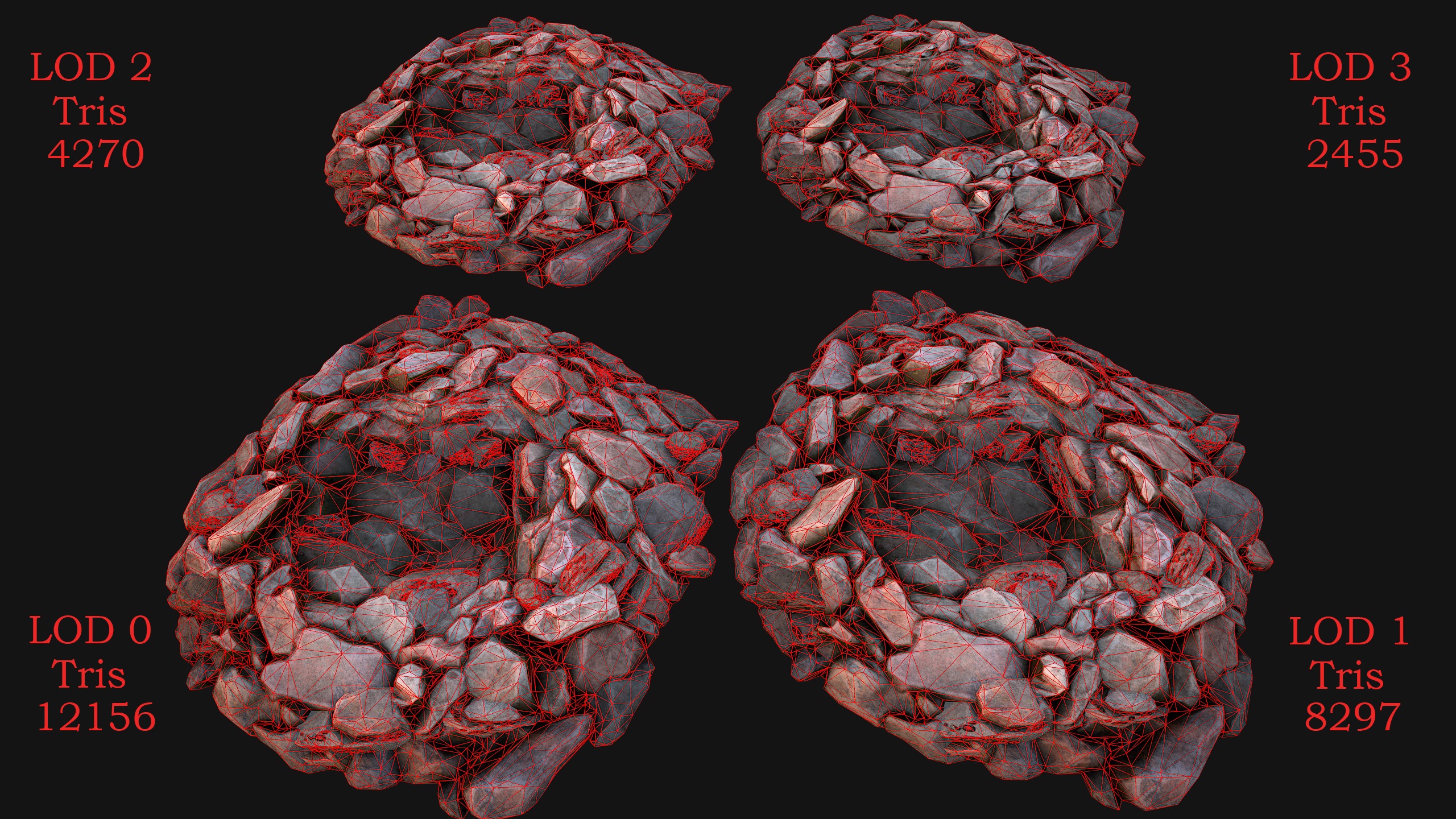 Gems Minerals Gemstone Mine Resource Pack Low-poly 3D model_3