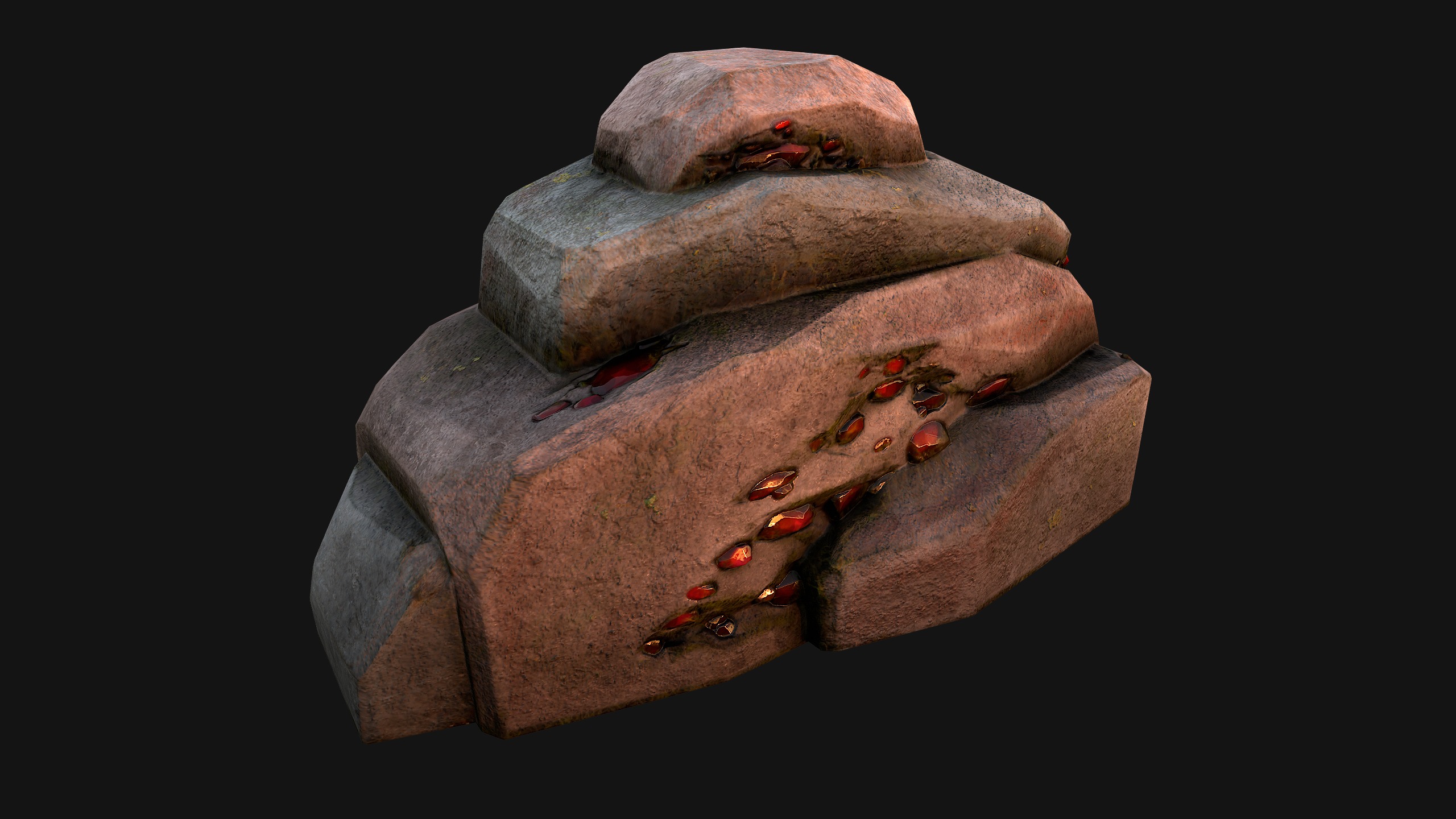 Gems Minerals Gemstone Mine Resource Pack Low-poly 3D model_29