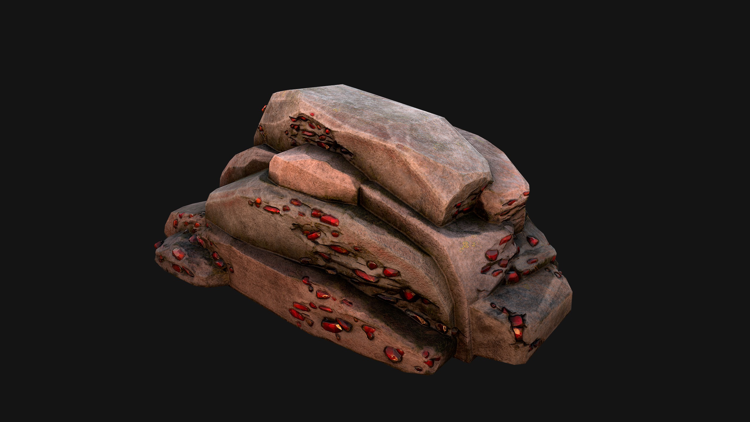 Gems Minerals Gemstone Mine Resource Pack Low-poly 3D model_22