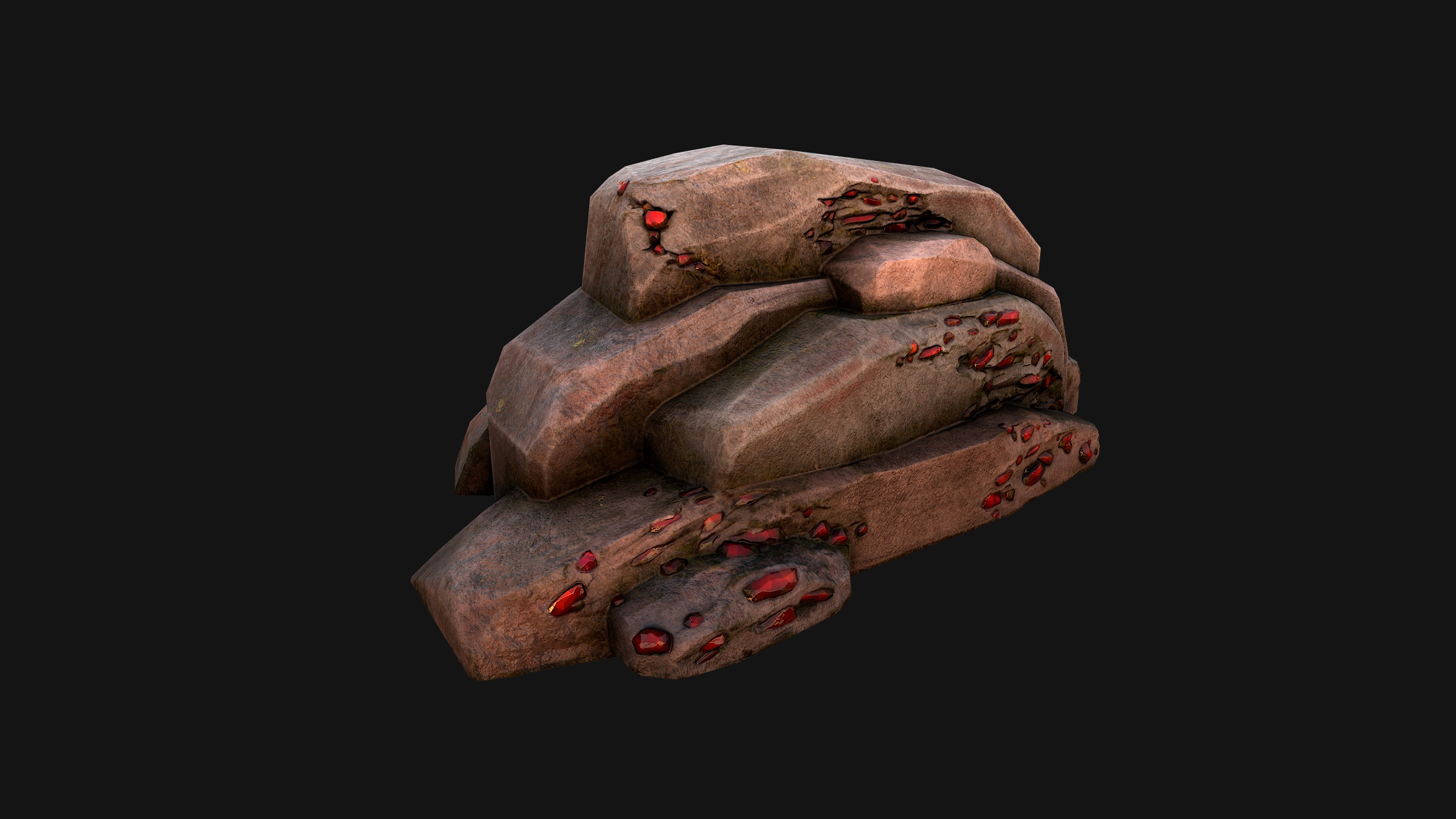 Gems Minerals Gemstone Mine Resource Pack Low-poly 3D model_23