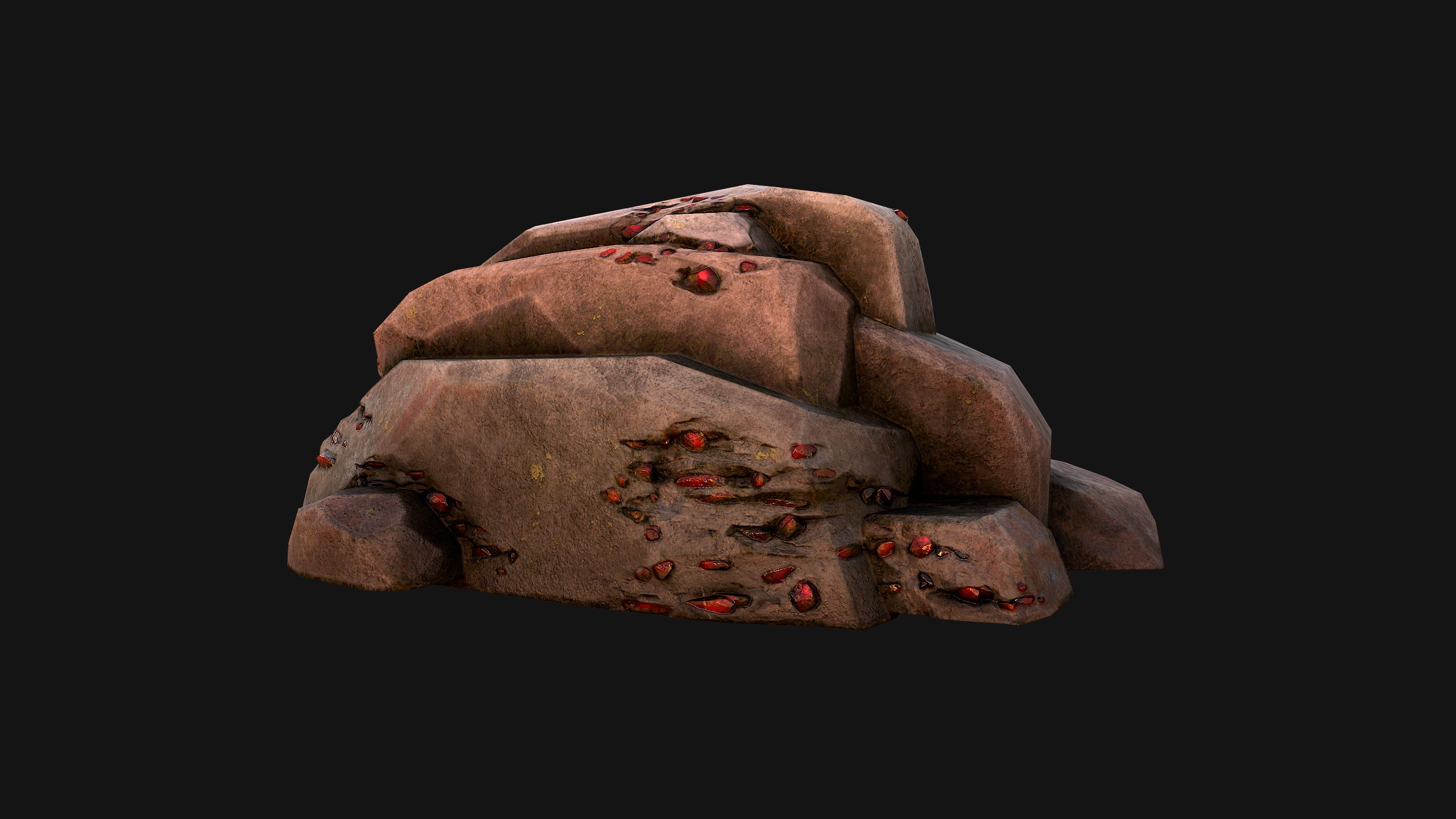 Gems Minerals Gemstone Mine Resource Pack Low-poly 3D model_24