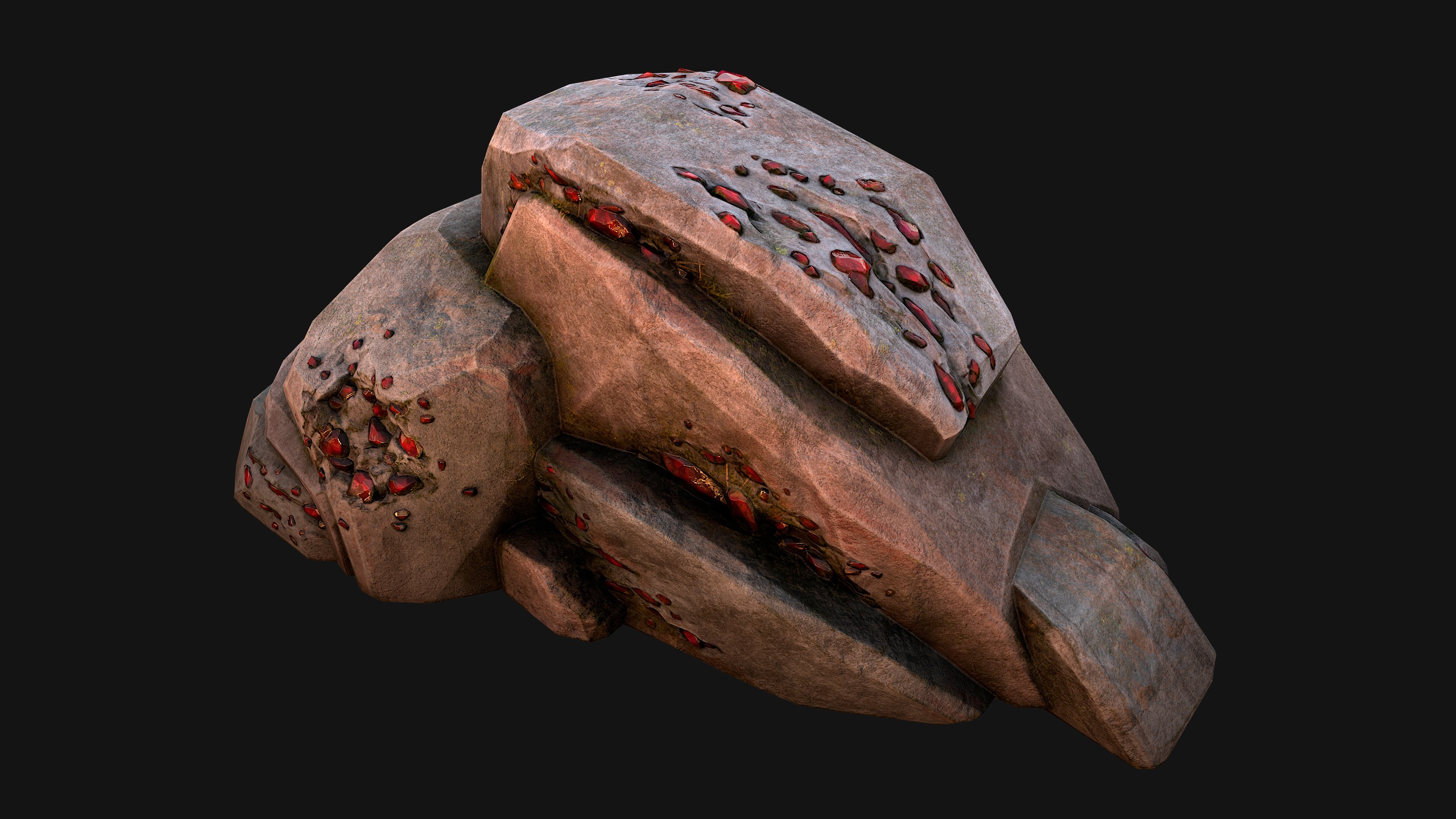 Gems Minerals Gemstone Mine Resource Pack Low-poly 3D model_19