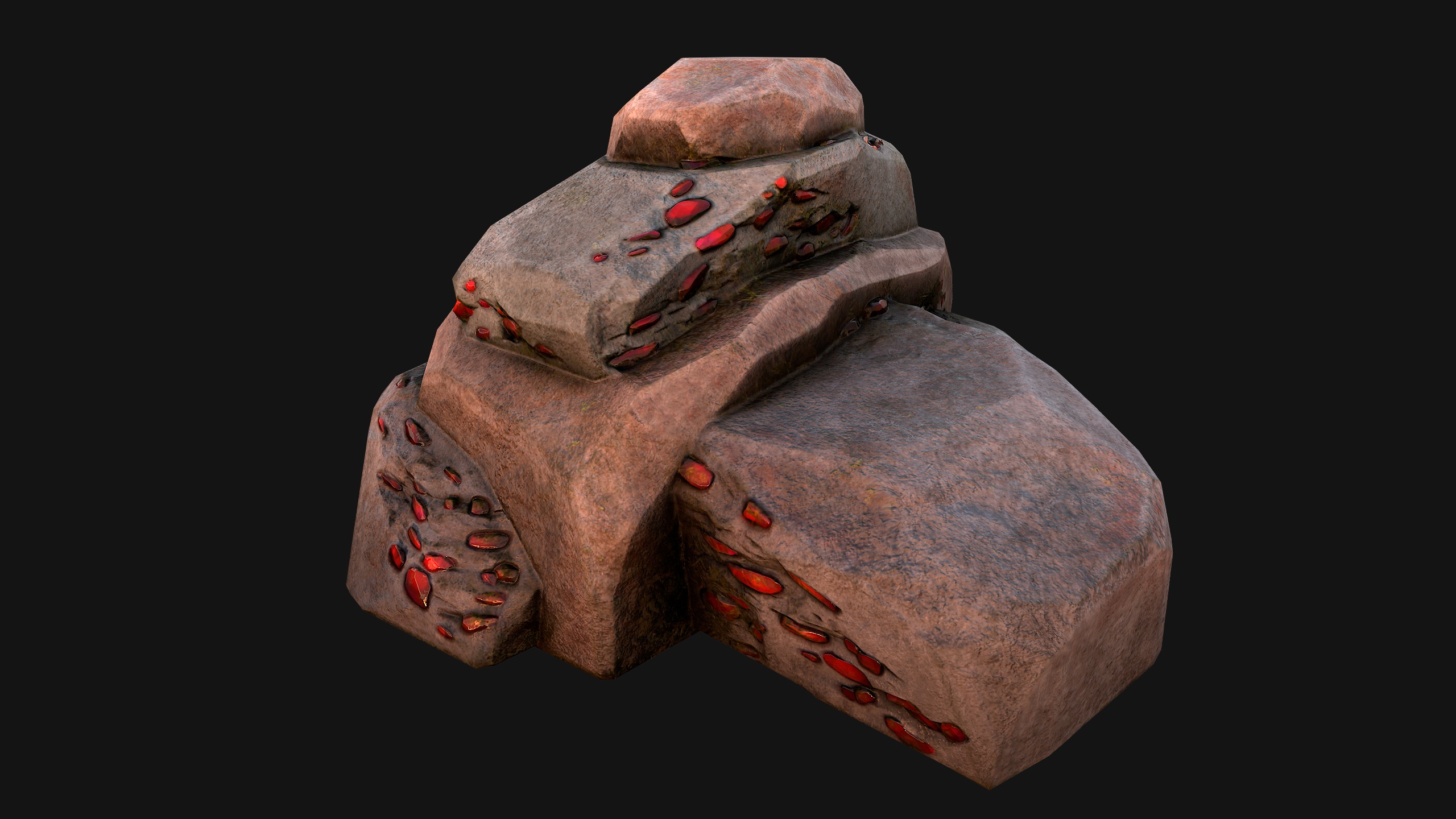 Gems Minerals Gemstone Mine Resource Pack Low-poly 3D model_27