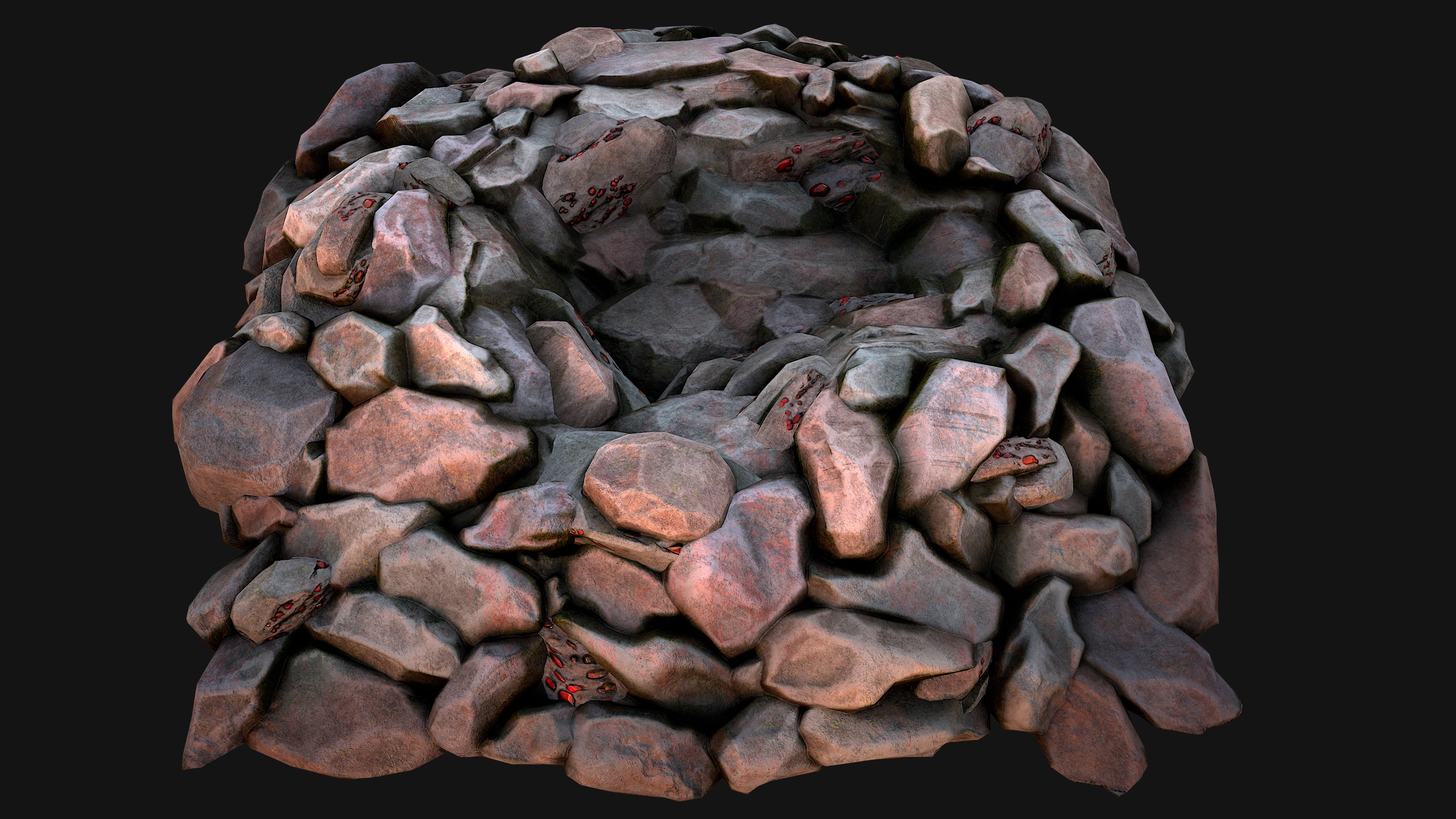 Gems Minerals Gemstone Mine Resource Pack Low-poly 3D model_45