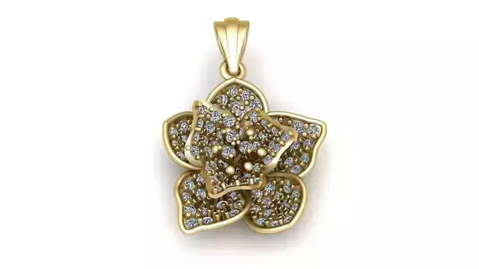 HIP HOP FLOWER DESIGN PENDANT 3D PRINTABLE MODEL