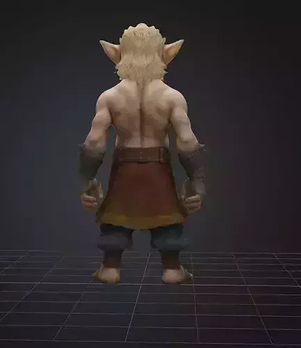 Fearless Blond Dwarf Warrior Realistic Game Asset