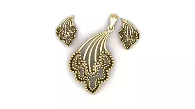 GOLD TAQLIDI LOCKET SET 3D PRINTABLE MODEL