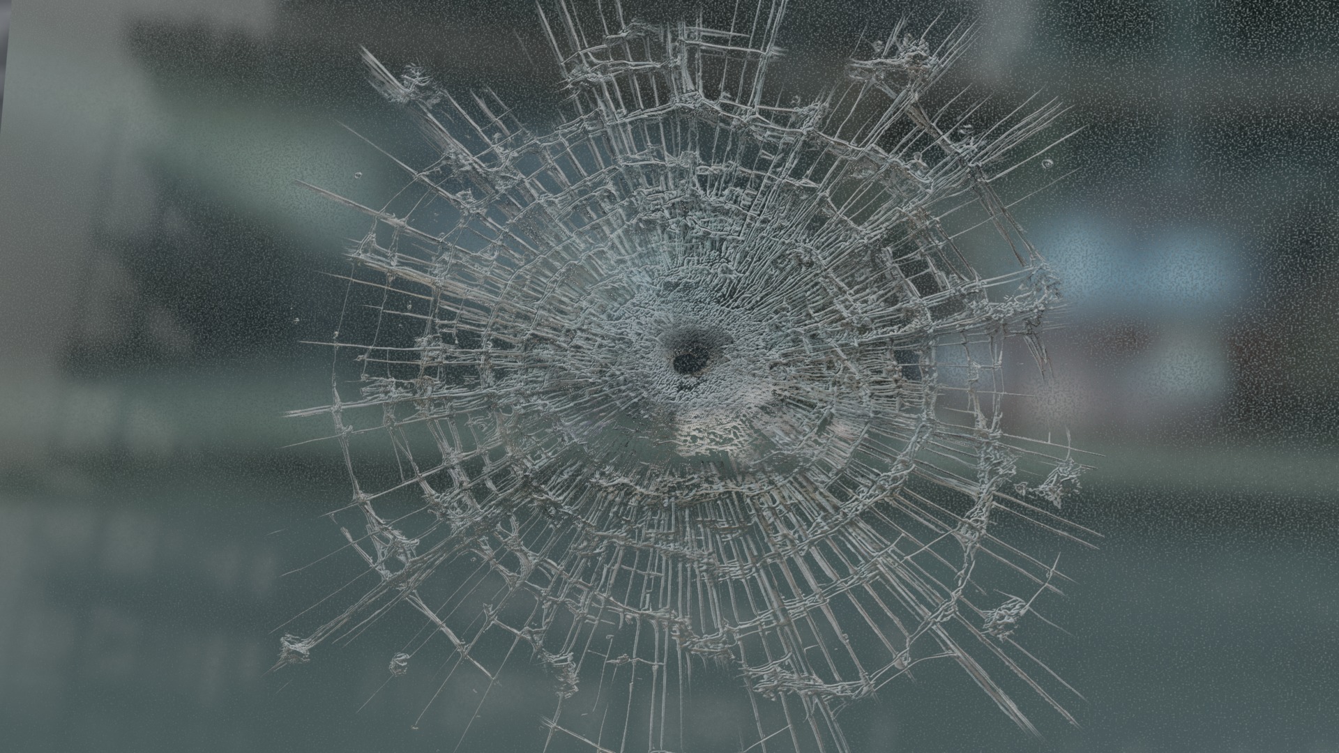 Bullet Hole on Glass 4k PBR Texture Low-poly 3D model_1