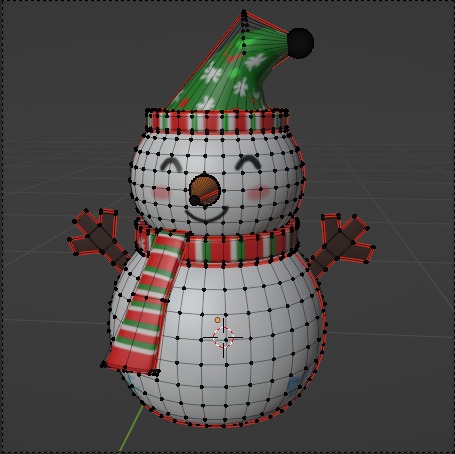 Snowman plush 3D model_2