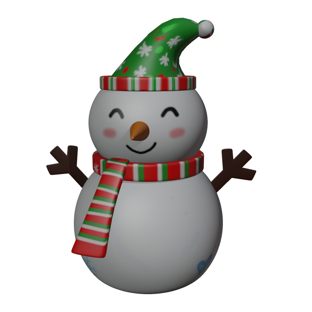 Snowman plush 3D model_1