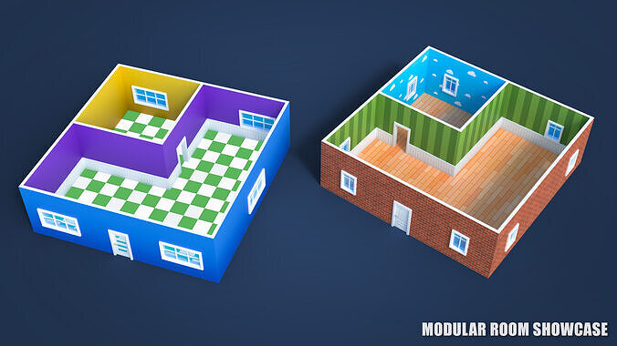 Cute Furniture Low-poly 3D model 7