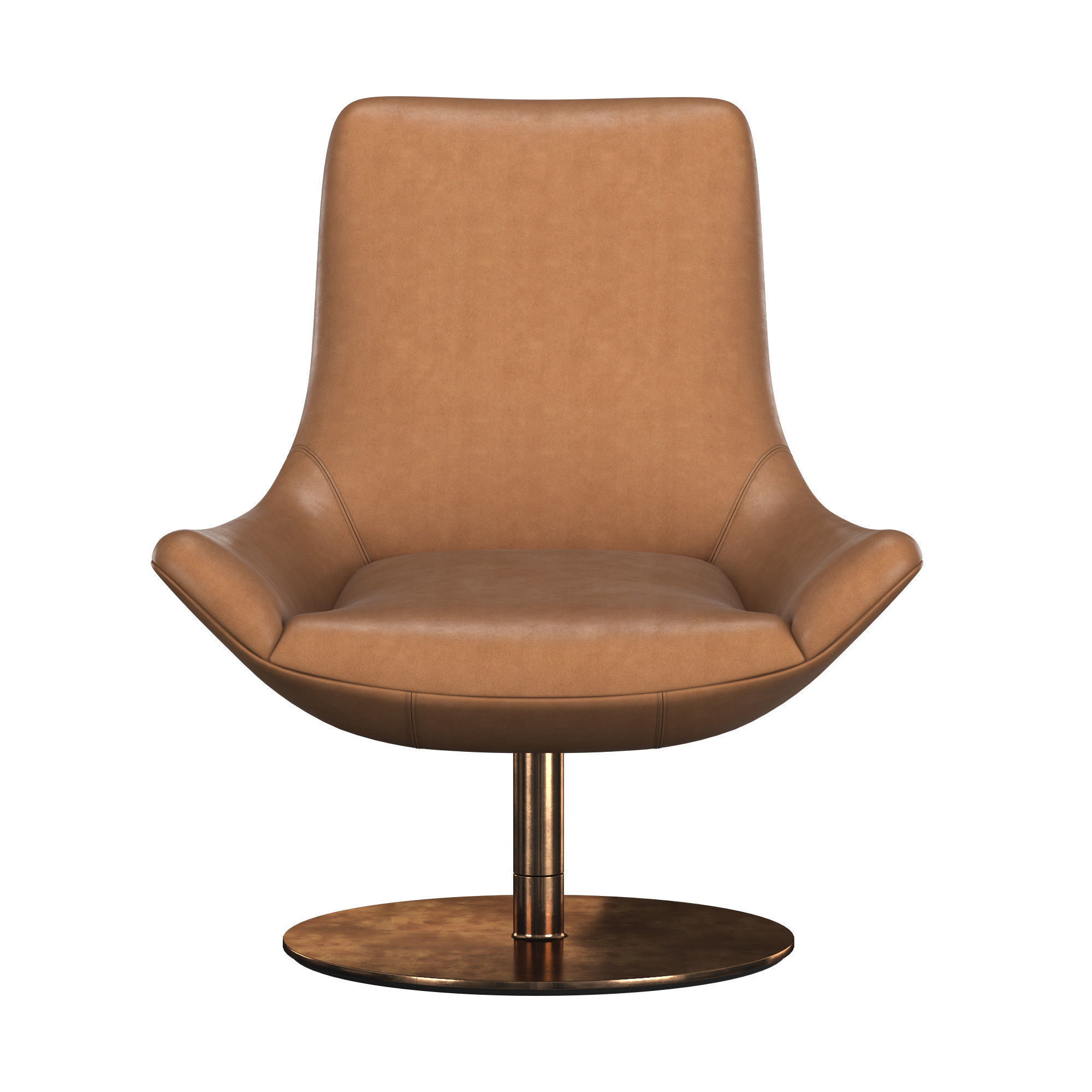 Lario Leather Swivel Chair 3D model_2