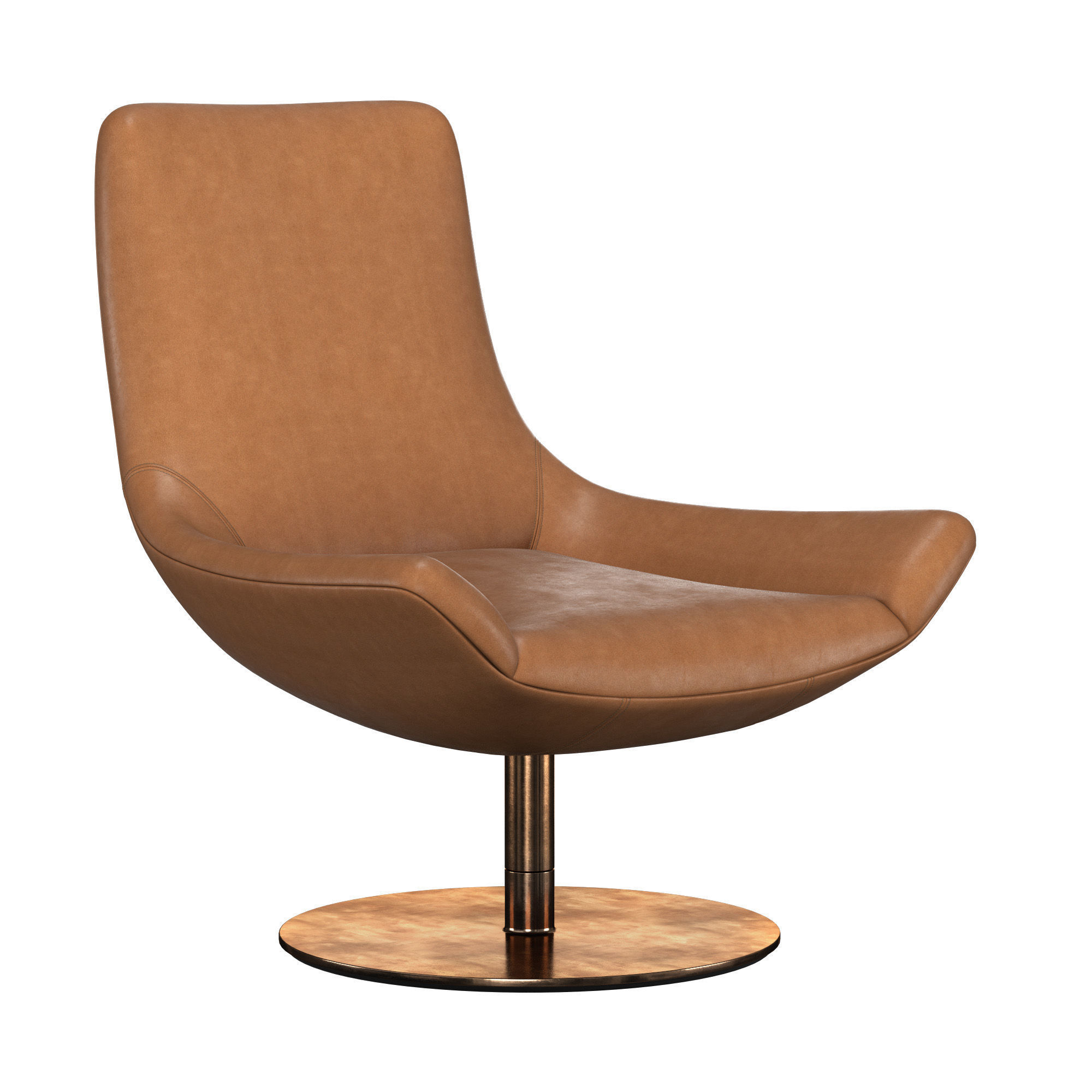 Lario Leather Swivel Chair 3D model_1