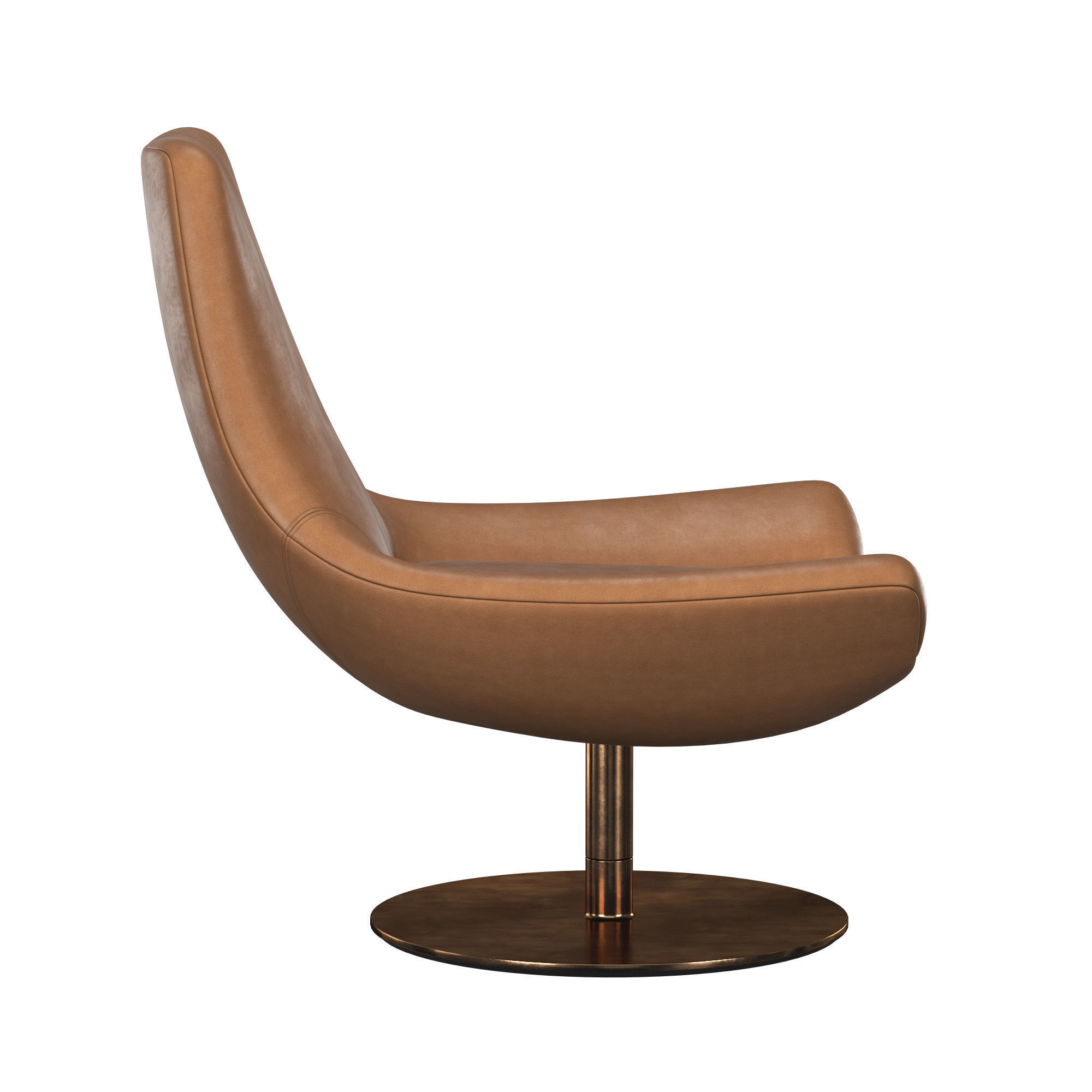 Lario Leather Swivel Chair 3D model_4