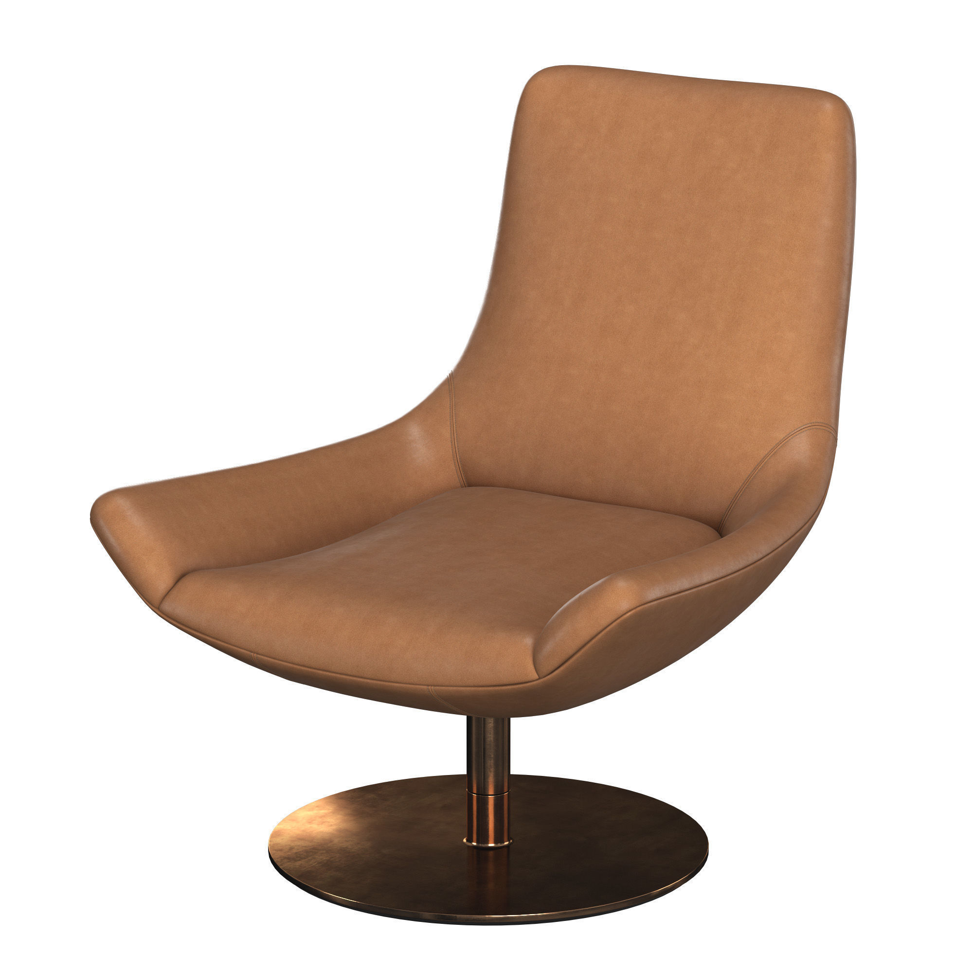Lario Leather Swivel Chair 3D model_3