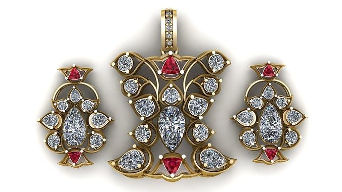 PEAR CLUSTER ANTIQUE LOCKET SET 3D PRINTABLE MODEL 3D print model