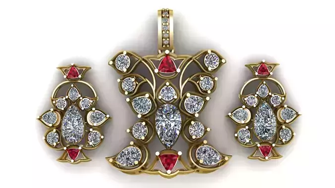 PEAR CLUSTER ANTIQUE LOCKET SET 3D PRINTABLE MODEL