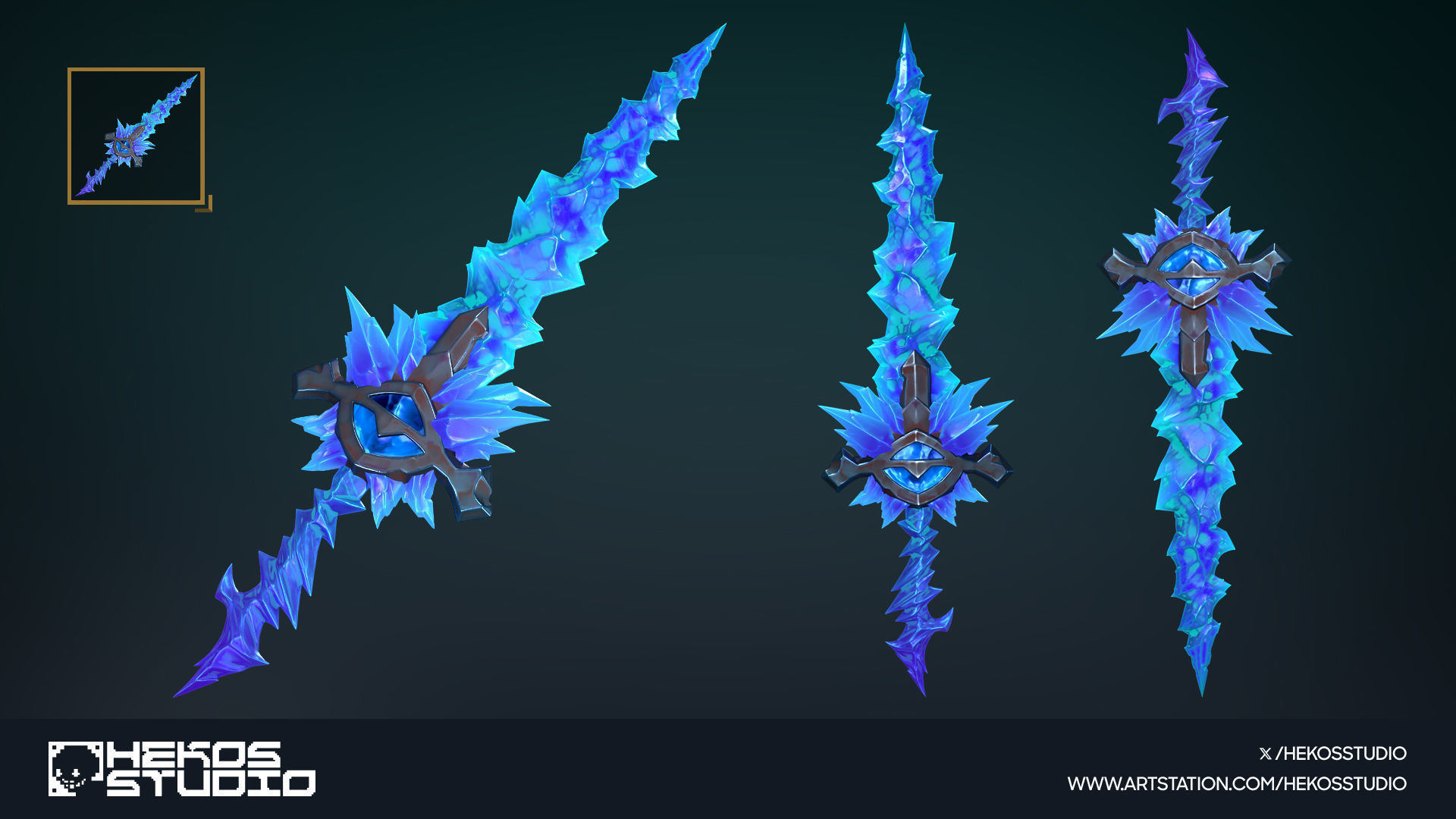15 Stylized Swords Low-poly 3D model_8