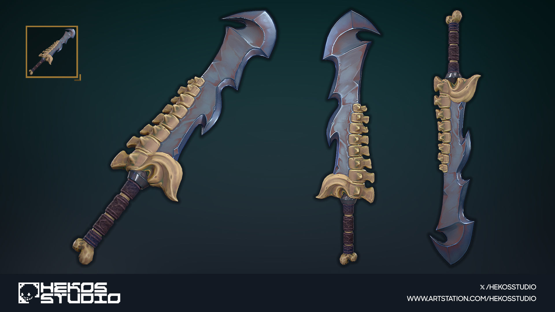 15 Stylized Swords Low-poly 3D model_12