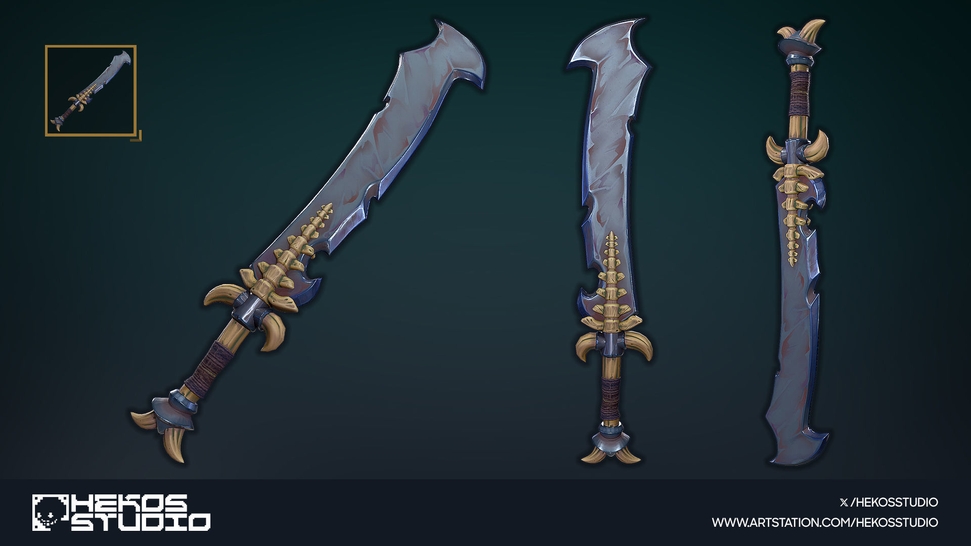 15 Stylized Swords Low-poly 3D model_11