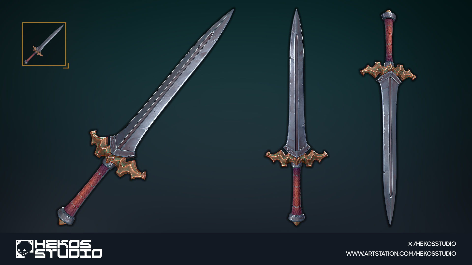 15 Stylized Swords Low-poly 3D model_2