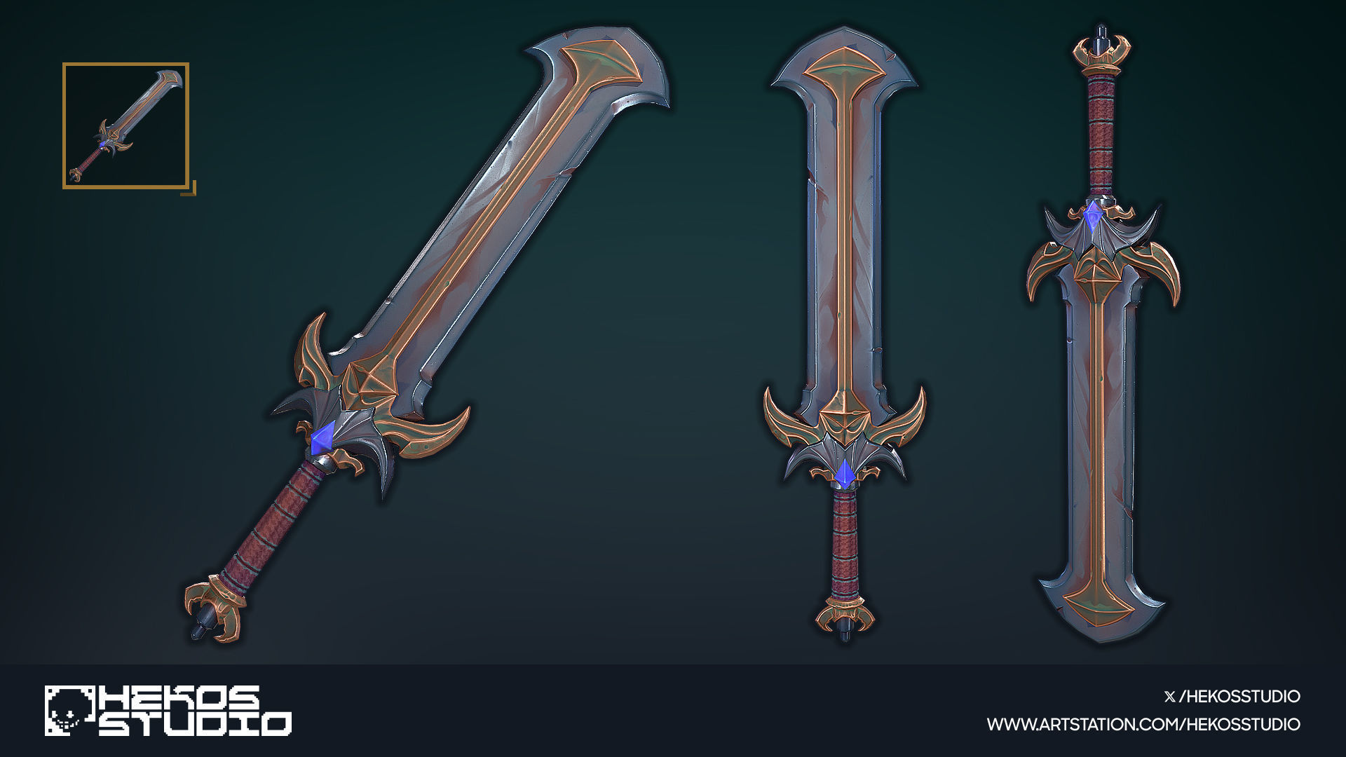 15 Stylized Swords Low-poly 3D model_15