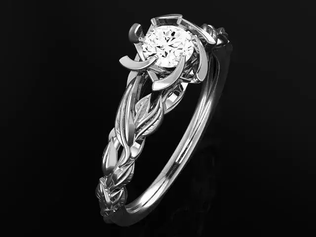 twisted Ring with round diamond and special head 4902