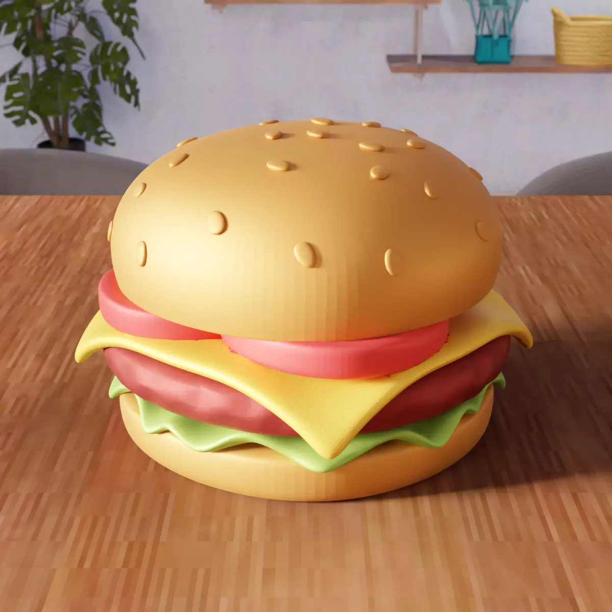 Fake Hamburger - 388 3D print model_4