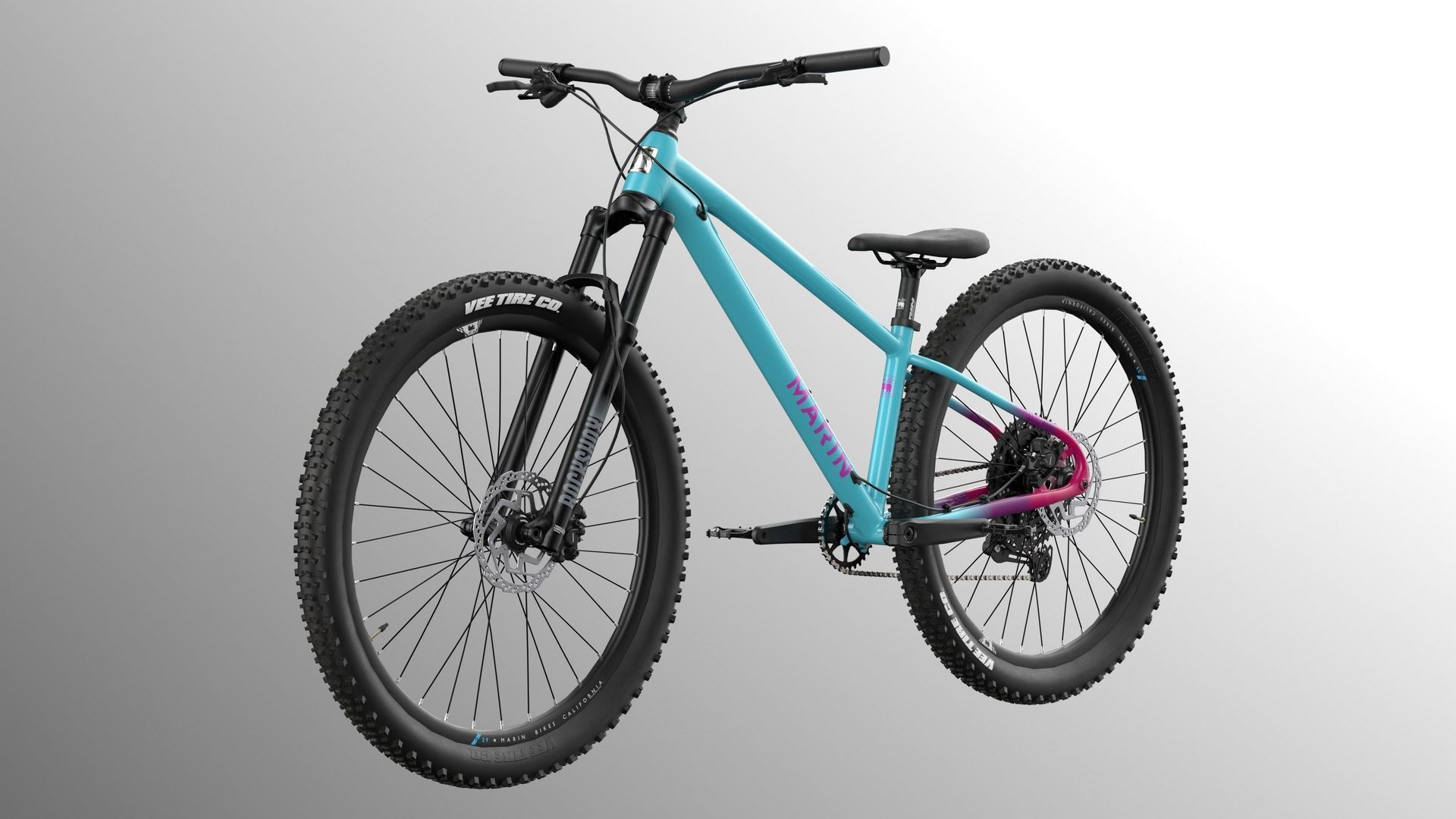 MTB hardtail BluePurple Low-poly 3D model_2