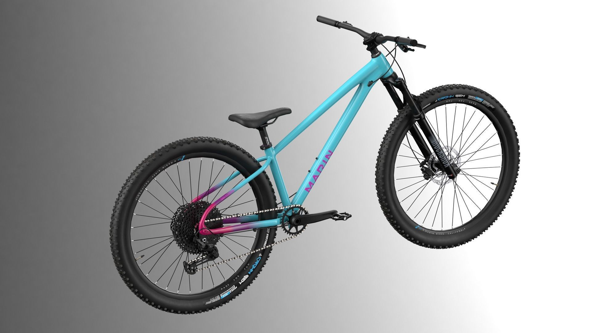 MTB hardtail BluePurple Low-poly 3D model_8