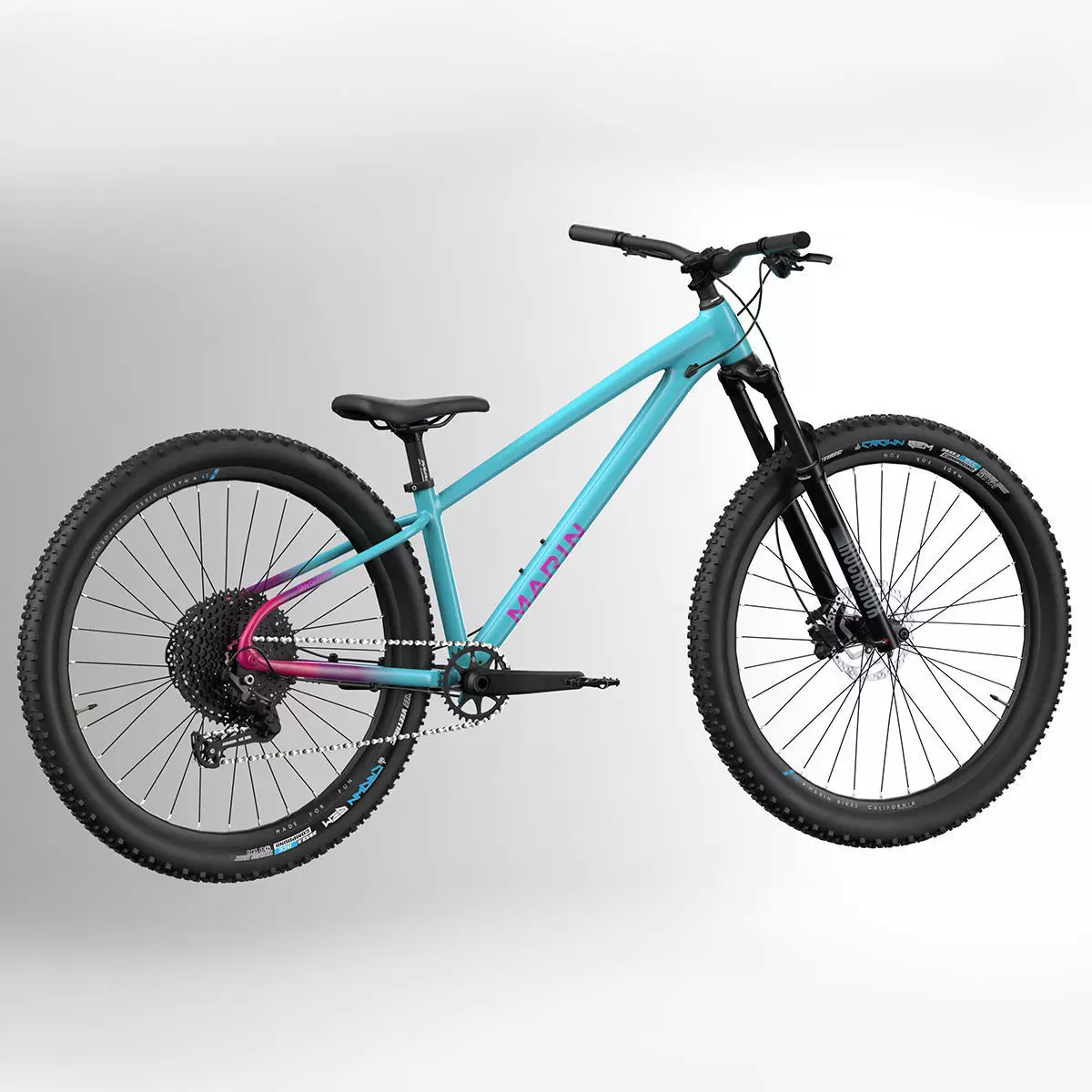 MTB hardtail BluePurple Low-poly 3D model_0