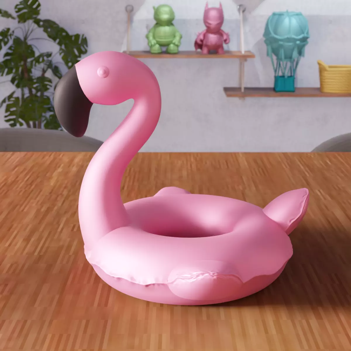 Inflatable Flamingo Sea Bed - 386 3D print model_4