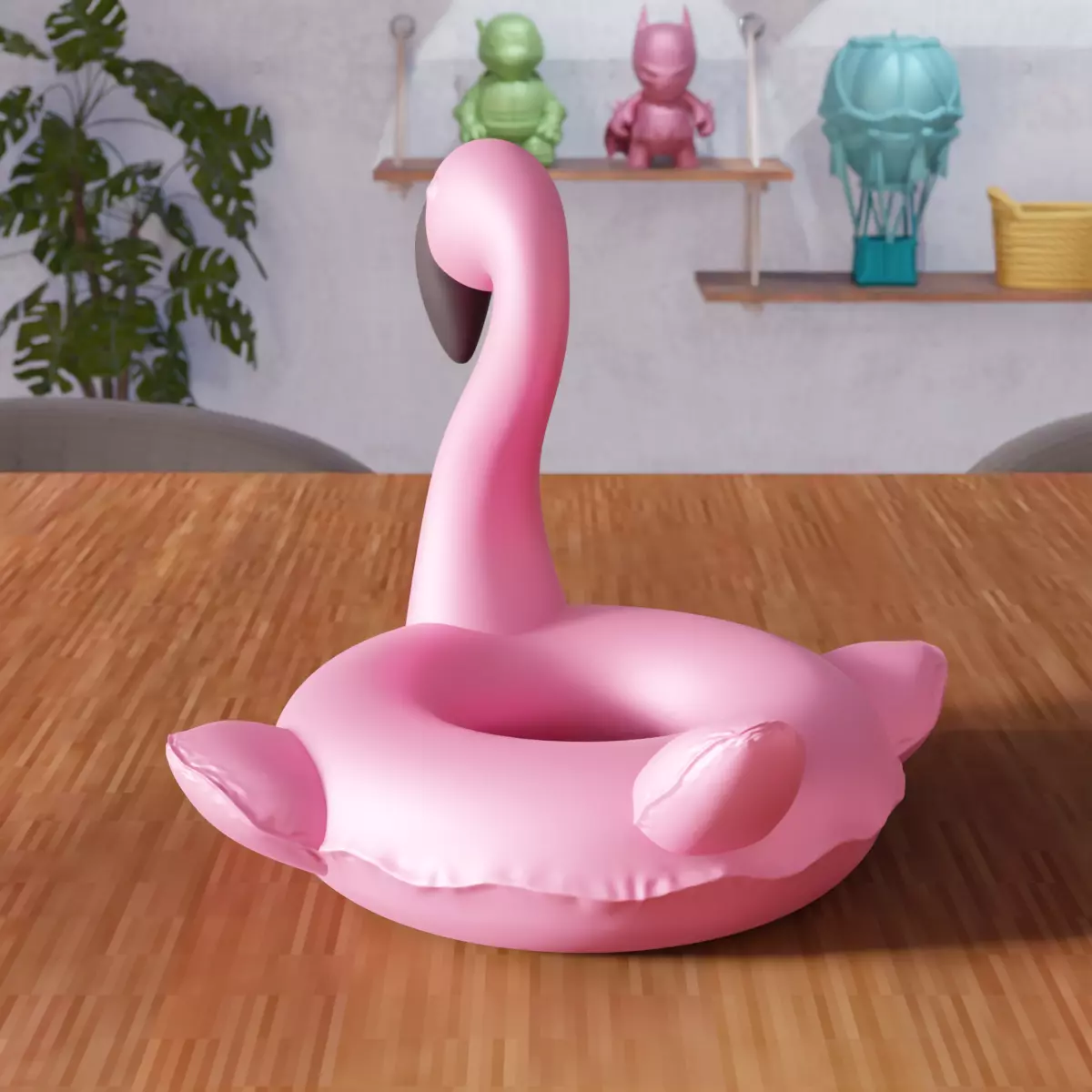 Inflatable Flamingo Sea Bed - 386 3D print model_2