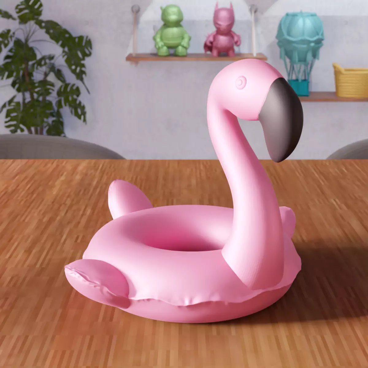 Inflatable Flamingo Sea Bed - 386 3D print model_0